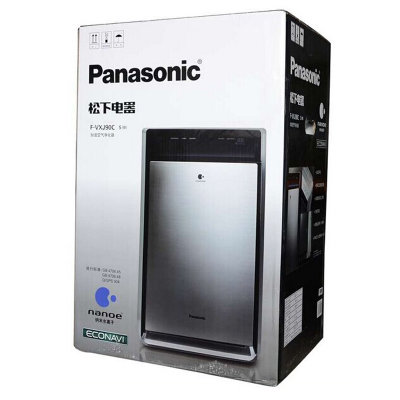 松下（Panasonic）F-VXJ90C-K空气净化器（智能五重感应，加湿功能，急速模式，纳米水离子）(银色 F-VXJ90)