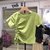 春夏纯色侧边抽绳绑带圆领短袖T恤女修身短款设计感心机上衣(L 307#绿色【纯色】)第2张高清大图