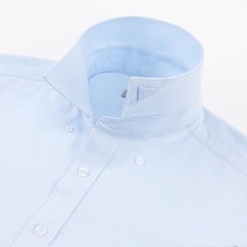 普派 2013新款商务休闲 纯色经典细纹修身长袖衬衫(浅蓝色 39)