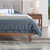 A家家具 北欧实木床1.5米简约现代主卧软包布艺靠背双人床1.8米(1.8*2米框架床（胡桃木色） 床+床垫+床头柜*1)第5张高清大图