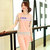 莉菲姿 新款夏季韩版学生装女短袖运动休闲套装七分裤两件套(粉红色 XL)第3张高清大图