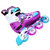美洲狮（COUGAR）直排轮滑鞋儿童溜冰鞋全套装初学者男女可调平花鞋777(紫色+头盔+护具+包包 35-38码 可调)第4张高清大图