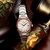 OLMA奥尔马瑞士原装进口镀金钢带女士石英手表K401.0309.001(粉色 钢带)第3张高清大图