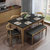 乔林曼兰 餐桌 北欧现代 火烧石 餐桌椅组合套装(胡桃木色 1.3米餐桌+6椅)第2张高清大图