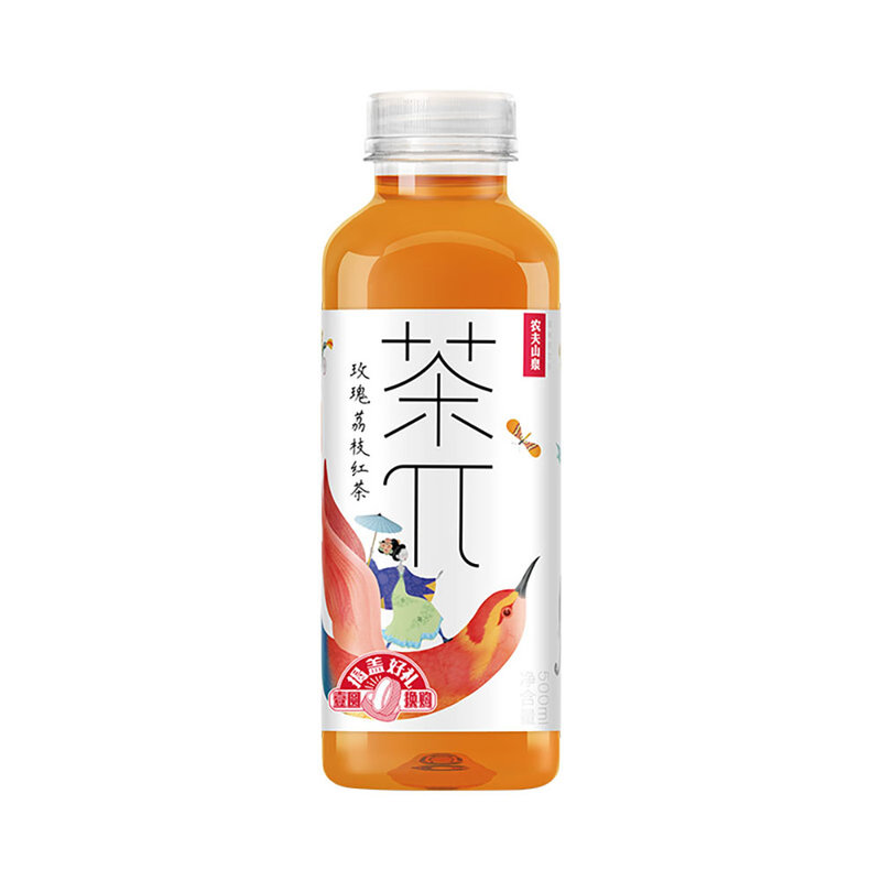 农夫山泉茶π茶派玫瑰荔枝红茶500ml15瓶整箱