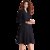 2021欧美时尚气质流行款长袖修身显瘦高雅黑色中长款连衣裙(黑色 S)第5张高清大图