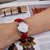 天梭/Tissot瑞士手表 库图系列自动机械皮带女手表T035.207.16.011.00(银壳白面红带 皮带)第2张高清大图