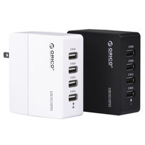 奥睿科（ORICO）DCA-4U大功率30W 4口USB手机快速充电器5V1A/2A(黑色)