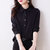 黑色方领简约风衬衫女气质设计感小众2022春装新款时尚宽松上衣(黑色 XL)第4张高清大图