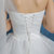 新款显瘦抹胸婚纱前短后长 婚纱礼服拖尾 新款婚纱礼服W01(白色 L)第3张高清大图