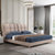 A家家具 双人床现代简约布艺床婚床1.8米可拆洗布艺软靠床DA0183(杏色 1.8米架子床)第3张高清大图