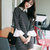 Mistletoe韩版秋季新款女装拼接毛呢大码连衣裙(深灰色 XL)第5张高清大图
