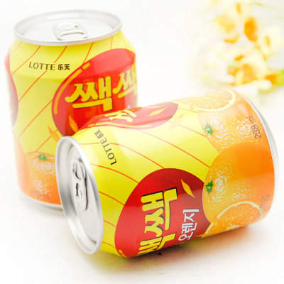 韩国进口乐天果汁饮料 橙汁 葡萄汁 石榴汁 草莓汁 芒果汁 牛奶碳酸饮料(橙汁238mlx12)