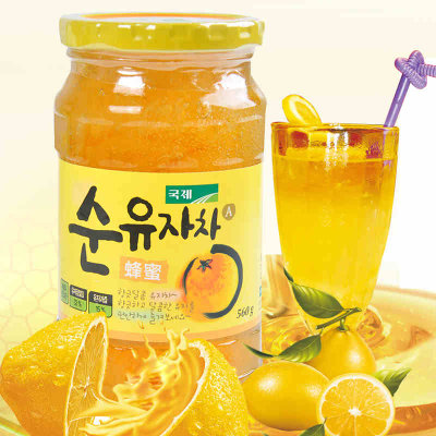 韩国进口零食品 黄金kj蜂蜜柚子茶560克 破损包赔