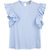 七格格2017夏装新款俏皮小飞袖气质立领条纹套头休闲衬衫 女N608(浅蓝 XL)第5张高清大图