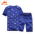 2014夏季新款 男运动休闲套装 几何印花跑步篮球运动休闲套装 男士(藏蓝色 M)第2张高清大图