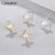 CaldiceKris （中国CK）几何珍珠简约复古耳环女CK-SS1669(香槟金白)第2张高清大图