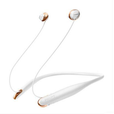 Philips/飞利浦SHB4205 颈挂入耳无线蓝牙耳机耳麦颈带式来电震动 运动晨练跑步耳塞(白色)