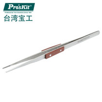 台湾宝工Pro'skit 1PK-119T 木柄不锈钢细尖镊子 进口 镊子(160mm)
