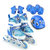 迪士尼八轮全闪光耐磨PU轮套装旱冰鞋轮滑鞋11006(蓝色 31-34)第3张高清大图