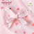 小米米minimoto新生儿婴儿宝宝和尚服后弧防湿和袍上衣(粉红 59cm（3-6月）)第5张高清大图