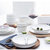 8件套 陶瓷碗盘餐具套装带勺子家用碗盘子米饭碗(黑边 4人餐具8件套（方碗）)第2张高清大图
