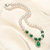 蒂蔻T0466优雅绿玉髓珍珠项链女士款 国美超市甄选第4张高清大图