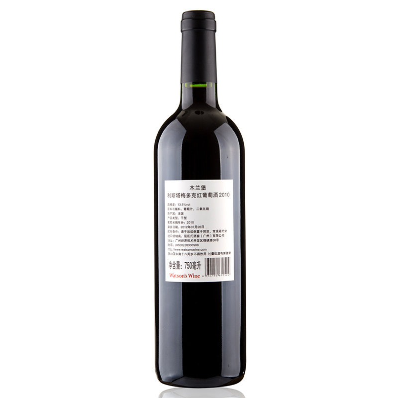 国美酒窖木兰堡利斯塔梅多克红葡萄酒2010750ml