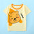 【货号5032】2021夏季新款五色双面卡通可爱儿童短袖T恤中大童短袖T恤(130码 黄)第2张高清大图