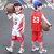 男童篮球服套装2021新款儿童无袖夏装男孩夏天帅气速干背心中大童(红色 130)第5张高清大图