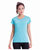 上衣女短袖夏季宽松瑜伽T恤训练跑步衣服运动套装专业健身服(天蓝色 M)第5张高清大图