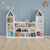 儿童书架绘本架玩具二合一收纳架城堡实木书柜组合一体落地收纳柜(白色组合1（实木生态板）)第4张高清大图