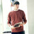 韩版男装 2016秋季新款纯色男式毛衣 贴布外套男式针织衫(桔色 XXL)第3张高清大图