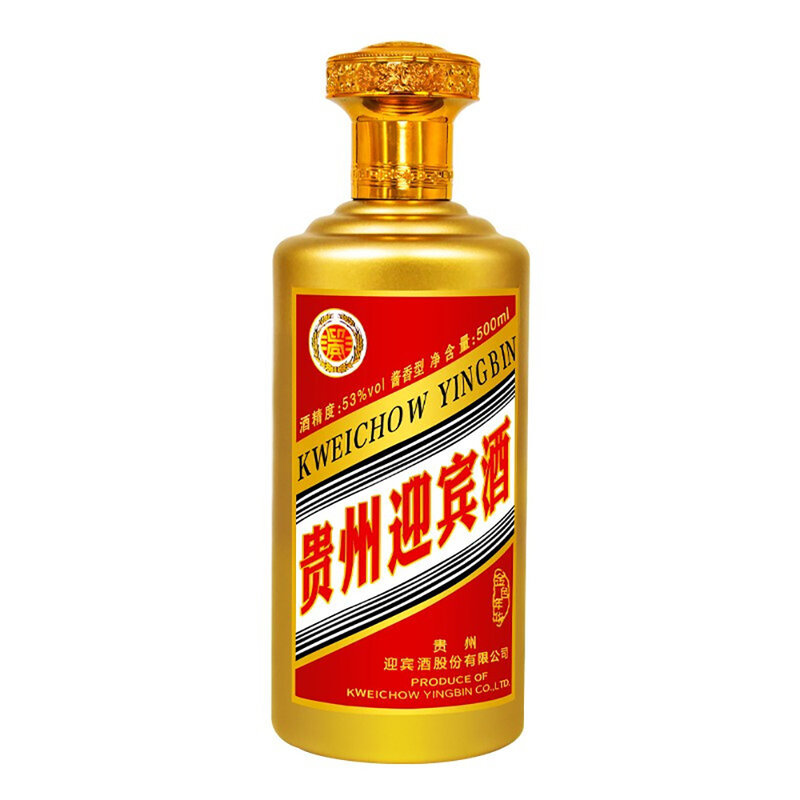 迎宾贵州迎宾酒53度酱香型白酒臻酿级金色年华500ml6瓶装ml粮食酿造