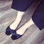 2017春季新款韩版女单鞋平底浅口女鞋纯色方蝴蝶结(黑色 34)第4张高清大图