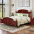 现代美式实木床主卧成人婚床简约大床复古双人床1.8米红椿木家具(C436+2CTG068红胡桃色)第3张高清大图
