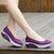 洛尚夏季新款女士运动鞋透气网鞋潮懒人休闲鞋气垫鞋摇摇鞋套脚大码鞋42单鞋LS76651(紫色 39)第2张高清大图