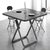 TIMI 现代折叠桌椅 家用小户型折叠桌 阳台桌椅(黑色 80圆桌一桌四椅)第3张高清大图