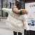 2018新款冬季外套厚款中长款韩版棉服宽松bf女(白色 2XL)第5张高清大图