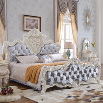 浪漫星 床 欧式床 欧式古典雕花布艺床 双人婚床 906#法式床(180*200cm 单床)
