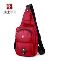 瑞士军刀SWISSGEAR胸包 单肩斜挎包 户外运动骑行包 旅行小背包帆布包SA8100(红色)