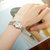 天梭/Tissot 瑞士手表 经典系列钢带石英日历女士手表 T52.2.281.31(白色 钢带)第5张高清大图