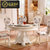 拉斐曼尼 FT005 欧式餐桌 法式实木餐椅 描银雕花 一桌四椅组合(餐桌 1.2米红玉餐桌)第2张高清大图