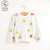 圣町顿女童宝宝长袖毛衣圆领白色t恤洋气套头针织毛织衫韩版套头SW9D80348(100cm 米白色)第2张高清大图