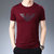 LIDEN AMANI 阿玛尼短袖T恤衫棉质中青年商务休闲时尚上衣体恤(红色 175/XL)第5张高清大图