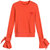 七格格 2017春装新款 喇叭袖系带刺绣爱心宽松套头长袖卫衣女N386(橙红色 M)第5张高清大图
