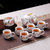 关耳窑  陶瓷功夫茶具盖碗套组(多彩牡丹)第2张高清大图