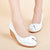 毅雅2014春季新款 真皮舒适坡跟女式单鞋 女鞋YY5435166(白色 35)第5张高清大图