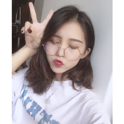 网红街拍同款小圆镜近视眼镜框架装饰自拍眼睛