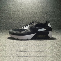 Nike Max90 2 Flyknit 编织飞线气垫跑鞋耐克男鞋女子运动跑步鞋875943(灰黑)